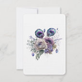 Elegante Peacock Floral Flat Dank u kaart (Achterkant)