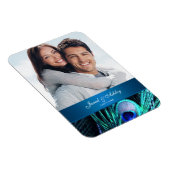 Elegante Peacock foto Bewaar de datum magneten (Rechterzijde)