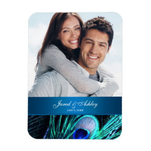 Elegante Peacock foto Bewaar de datum magneten