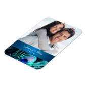 Elegante Peacock foto Bewaar de datum magneten (Linkerzijde)