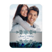 Elegante Peacock foto Bewaar de datum magneten (Verticaal)