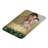 Elegante Peacock foto Bewaar de datum magneten (Linkerzijde)