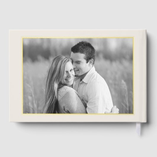 Elegante Peacock foto bruiloft gastenboek (Achterkant)