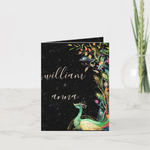 Elegante  Peacock Garden bruiloft uitnodiging