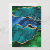 Elegante Peacock Glitter Agaat Verjaardagsfeestje Kaart (Achterkant)