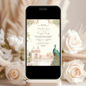 Elegante  Peacock Indiase paleis bruiloft Kaart