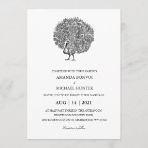 Elegante  Peacock Kaart