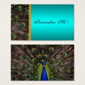 Elegante Peacock Kaart Save the Date Mint Green Co (Voorkant /achterkant)
