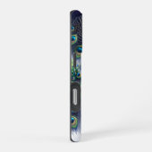 Elegante Peacock met Monogram iPhone Hoesje (Rechterkant)