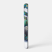 Elegante Peacock met Monogram iPhone Hoesje (Linkerkant)