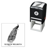 Elegante Peacock op een taknaam Zelfinktende Stempel (In situ)