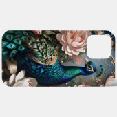 Elegante Peacock Pink Peonies Case-Mate iPhone Case (Achterkant (horizontaal))
