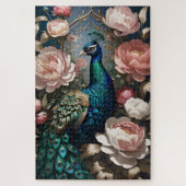 Elegante Peacock Pink Peonies Legpuzzel (Verticaal)