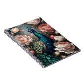 Elegante Peacock Pink Peonies Notitieboek (Rechterzijde)