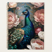 Elegante Peacock Pink Peonies Planner (Voorkant)