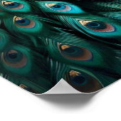 Elegante Peacock Pink Peonies Poster (Hoek)