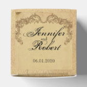 Elegante  Peacock Posh Bruiloft Favor Box Bedankdoosjes (Bovenkant)