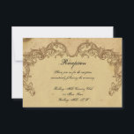 Elegante  Peacock Posh bruiloft receptie Kaart<br><div class="desc">Dit prachtige en elegante ontwerp, genaamd Elegant Peacock Posh Wedding, heeft een prachtig geïnspireerd design. De achtergrond is een griezelig ivoren patroon met roldesign boven en onder. Aan beide zijden zijn er twee beschilderde pauzes. Ideaal voor een stijl of een opulente bruiloft. Deze set bevat uitnodigingen, behalve datumkaarten, reactiekaarten, dankuwel...</div>