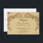 Elegante Peacock Posh bruiloft receptie Kaart<br><div class="desc">Dit prachtige en elegante ontwerp, genaamd Elegant Peacock Posh Wedding, heeft een prachtig geïnspireerd design. De achtergrond is een griezelig ivoren patroon met roldesign boven en onder. Aan beide zijden zijn er twee beschilderde pauzes. Ideaal voor een stijl of een opulente bruiloft. Deze set bevat uitnodigingen, behalve datumkaarten, reactiekaarten, dankuwel...</div>