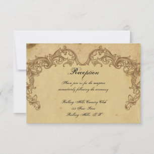 Elegante  Peacock Posh bruiloft receptie Kaart