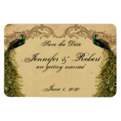 Elegante  Peacock Posh Bruiloft Save the Date Magneet (Horizontaal)