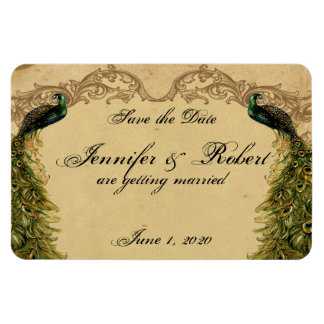 Elegante  Peacock Posh Bruiloft Save the Date Magneet