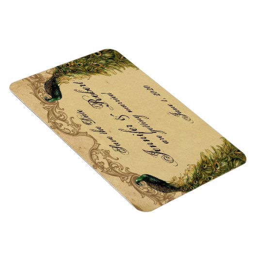 Elegante  Peacock Posh Bruiloft Save the Date Magneet (Rechterzijde)