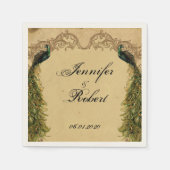 Elegante  Peacock Posh bruiloft servet (Voorkant)