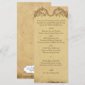 Elegante  Peacock Posh Wedding Menu (Voorkant / Achterkant)