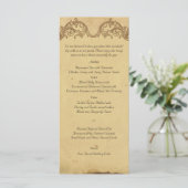 Elegante  Peacock Posh Wedding Menu (Staand voorkant)