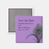 Elegante Peacock Sla de datummagneet op (paarse) Magneet (Voorkant / Achterkant)