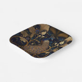 Elegante Peacock Square Paper Party Borden Papieren Bordje (Gebogen)