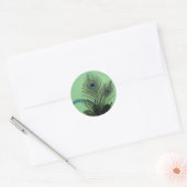 Elegante Peacock Sticker (groen) (Envelop)