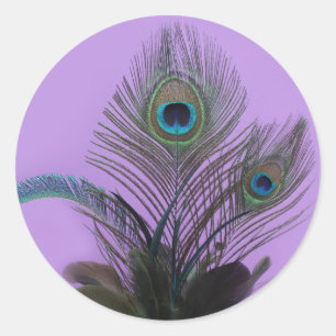 Elegante Peacock Sticker (paars)
