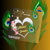 Elegante Peacock Veer & Roos Aangepaste Bruiloft Save The Date