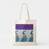 Elegante Peacock Waterverf Blauw schilderij Tote Bag (Achterkant)