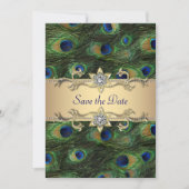 Elegante Peacock Wedding Save the Date (Voorkant)