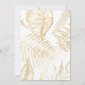 Elegante Peacocks Gouden Veren Flora bruiloft Kaart (Achterkant)