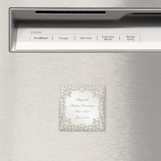 Elegante Pearl 30e bruiloft Jubileum magneet (Insitu (Vaatwasser))