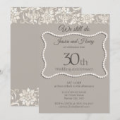 Elegante Pearl 30ste huwelijksverjaardag Kaart (Voorkant / Achterkant)