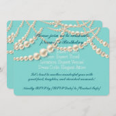 Elegante Pearl Birthday Dinner Invitation Kaart (Voorkant / Achterkant)