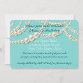 Elegante Pearl Birthday Dinner Invitation Kaart (Voorkant)
