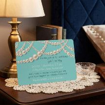 Elegante Pearl Birthday Dinner Invitation