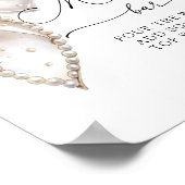 Elegante Pearl Bow Baby shower Mom-osa Bar Poster (Hoek)