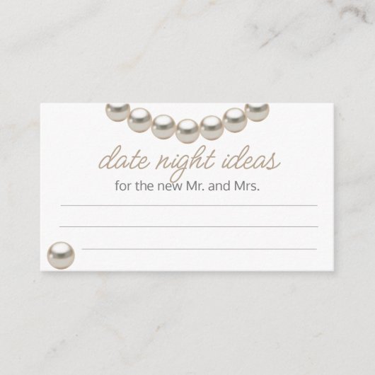 Elegante Pearl Date nachtelijke ideeën Informatiekaartje (Voorkant)