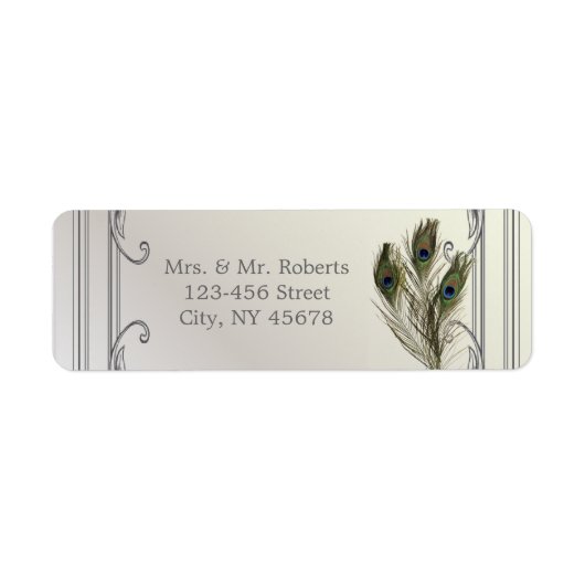elegante  pearl floral peace bruiloft etiket (Voorkant)