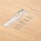 Elegante Pearl Glitter Script Wedding Acryl Uitnodigingen (Laagn)