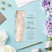 Elegante Pearl Glitter Script Wedding Acryl Uitnodigingen (Insitu (Huwelijk))