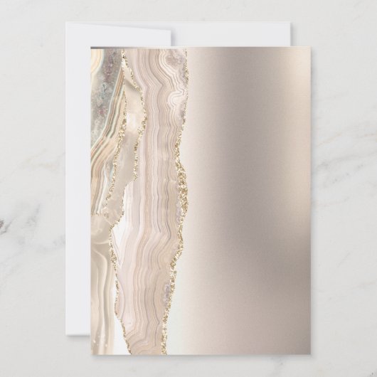 Elegante Pearl Glitter Script Wedding Kaart (Achterkant)