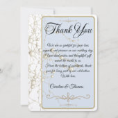 Elegante Pearl Gold Script Wedding Romantische Par Bedankkaart (Voorkant)
